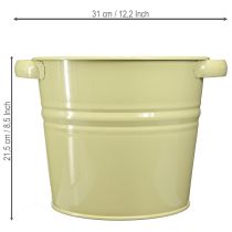 Artikel Deko-Blumentopf Metall Grün-Gelb 31x26x21,5 cm für Innen- und Aussenbereich
