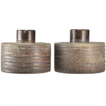 Artikel Deko Vase Keramik Keramikvase Braun Blaugrau 12x10,5cm 2St