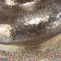 Artikel Deko Vase Keramik in Metallic-Optik, 19×18×16cm, rostfarben-blaugrau