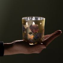 Artikel Deko Windlicht Glasmotiv Blütendesign für stilvolle Wohnakzente 8cm 4St.