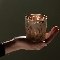 Artikel Deko Windlicht Glasmotiv Floraldekor für stimmungsvolle Wohnakzente 8cm 4St.