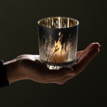 Artikel Deko-Windlicht Glas Gräsermotiv Blau 8 cm, 4 Stück