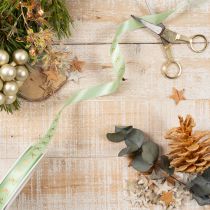 Artikel Dekoband aus Polyester in Mintgrün mit goldenen Schleifen 15mm x 18m