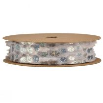 Artikel Dekoband mit Fell-Optik und Holo-Effekt Grau Silber 25mm 10m