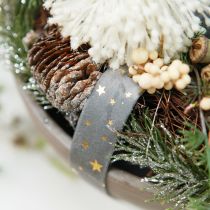 Artikel Samtband Sternenband Grau Gold Schmuckband B25mm L8m