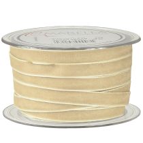 Artikel Dekoband Geschenkband Samt Beige 10mm x 20m für Floristik und Geschenke