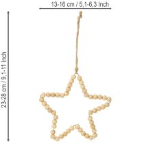 Artikel Dekohänger Weihnachten Holzperlen Herz Stern Baum H13cm 6St