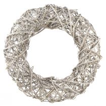 Artikel Dekokranz Holz Deko Rattan Natur Weiß Ø40cm H9,5cm
