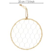 Artikel Dekoring Metall Raffia Ø20cm 4 Stück naturfarben