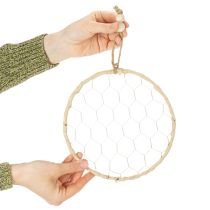 Artikel Dekoring Metall Raffia Ø20cm 4 Stück naturfarben