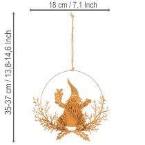 Artikel Dekoring-Set aus Metall Ø18cm, Rentier und Weihnachtsmann, Edelrost-Optik