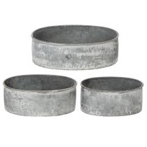 Artikel Dekoschalen-Set Metall Oval Grau 3 Grössen für Gestecke und Dekoration