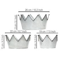 Artikel Dekoschale Set Metall Krone aus Zink Ø26,5/22,5/19cm für Dekoration Innen