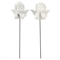 Artikel Engelfiguren Dekostecker aus Polyresin Weiss H6cm, 6 Stück