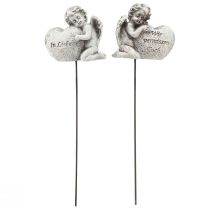 Artikel Dekostecker Engel mit Herz und Spruch für Grabschmuck 5 cm, 6er-Set