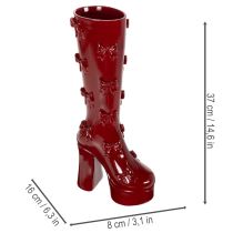 Artikel Dekovase Stiefel aus Polyresin mit Schleifen Bordeaux 37 cm