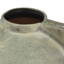 Artikel Dekovase rund aus Keramik in Antik-Optik Bronze und Grau 30×20×24 cm für Innen