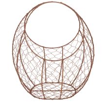 Artikel Drahtkorb aus Metall, Pflanzenkorb mit Edelrost, Braun, H34cm L30cm