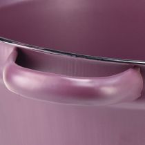 Artikel Eimer Pflanzwanne Metall Lila mit Griffen Ø22,5cm H10,5cm für Innen- und Aussendekoration