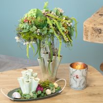 Artikel Windlicht aus Glas mit floralem Motiv Beige 12,5 cm 2er-Set