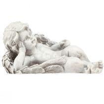 Artikel Engel liegend Dekorationsfigur Grabschmuck Grau Polyresin 22 cm
