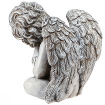 Artikel Engel sitzend Dekorationsfigur Polyresin Grau 18cm