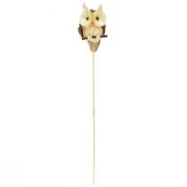 Artikel Eulen-Blumenstecker aus Naturmaterialien Ø4cm H8cm - Herbstdeko, 4 Stück