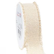 Artikel Fransenband Weiß Gold Dekoband Zierband B40mm L15m