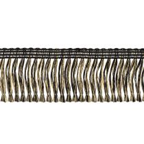 Artikel Fransenborte Textil Schwarz-Gold 4cm x 25m für Kranzdeko und Trauerband