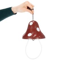Artikel Futterstation aus Metall zum Hängen, Fliegenpilz-Design, Rot-Weiss, 25,5 cm