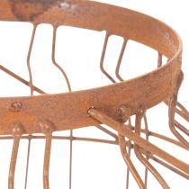 Artikel Gartenlaterne Metall Ø19,5 cm Rostoptik mit Henkel für Kerzen