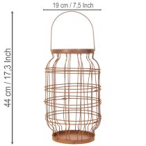 Artikel Gartenlaterne Metall Ø19,5 cm Rostoptik mit Henkel für Kerzen