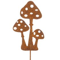 Artikel Gartenstecker aus Metall Edelrost Fliegenpilze 15cm 6 Stück für Aussenbereich