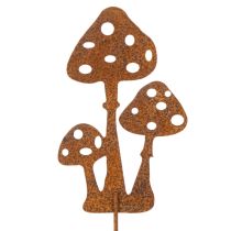 Artikel Gartenstecker aus Metall Edelrost Fliegenpilze 15cm 6 Stück für Aussenbereich