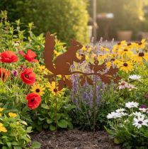 Artikel Gartenstecker Eichhörnchen auf Ast aus Metall in Rost-Optik, H42cm, 3er-Set