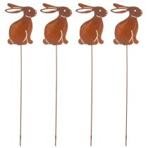 Artikel Gartenstecker Hase für Osterdeko mit rostigem Finish im Landhaus Stil 60cm 4St