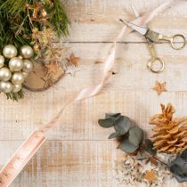 Artikel Geschenkband aus Polyester mit goldenen Schleifen 15mm x 18m Rosa