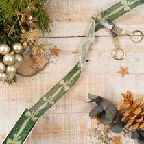 Artikel Geschenkband Stoffband grün mit Schleifenmuster 25mm x 18m für Dekoration und Geschenke