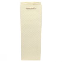 Artikel Geschenktasche für Flaschen aus Papier, Cremefarben, 12 × 9 × 36 cm, mit Satin-Tragegriffen