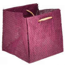 Artikel Geschenktaschen mit Henkeln aus Papiergeflecht, 10,5 cm, Rosa und Burgund, 8er-Set