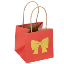 Artikel Geschenktüte aus Papier mit Schleifen-Motiv, 12 cm, Rot-Gold, 8 Stück