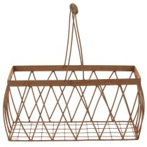 Artikel Gitterkorb aus Metall in Rostoptik – Rechteckig, 28x13,5x14 cm, 2 Stück