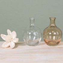 Artikel Glasflaschen Minivasen aus Amber- und Klarglas Ø7,5cm H11cm, 4er-Set