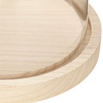 Artikel Glasglocke mit Holzsockel - Glassturz klar Ø17cm H24cm