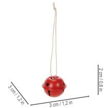 Artikel Rote Metall-Glöckchen mit Sternmotiv 3 cm 9er-Set