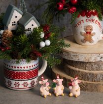 Artikel Glücksschwein-Dekofiguren aus Polyresin, 5 cm, Set mit 6 Schweinchen