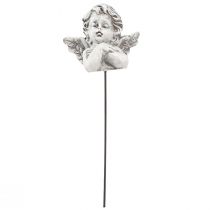 Artikel Grabschmuck Engel auf Stab 5,5 cm im 4er-Set Weiss Grau