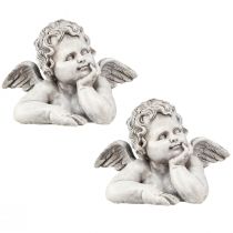 Artikel Grabschmuck Engelsbüsten aus Polyresin, 16×10×11,5 cm, 2 Stück