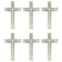 Artikel Grabkreuz rustikal Grau-Weiss Polyresin 12×7cm
