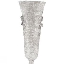 Artikel Grabvase Grau Vase zum Stecken mit Rosen Motiv H26cm 2St